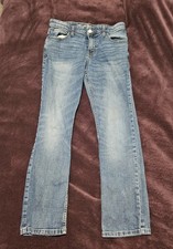 Cat and Jack Boy's Blue Jeans Size 16 Straight Stretch Pants Faded