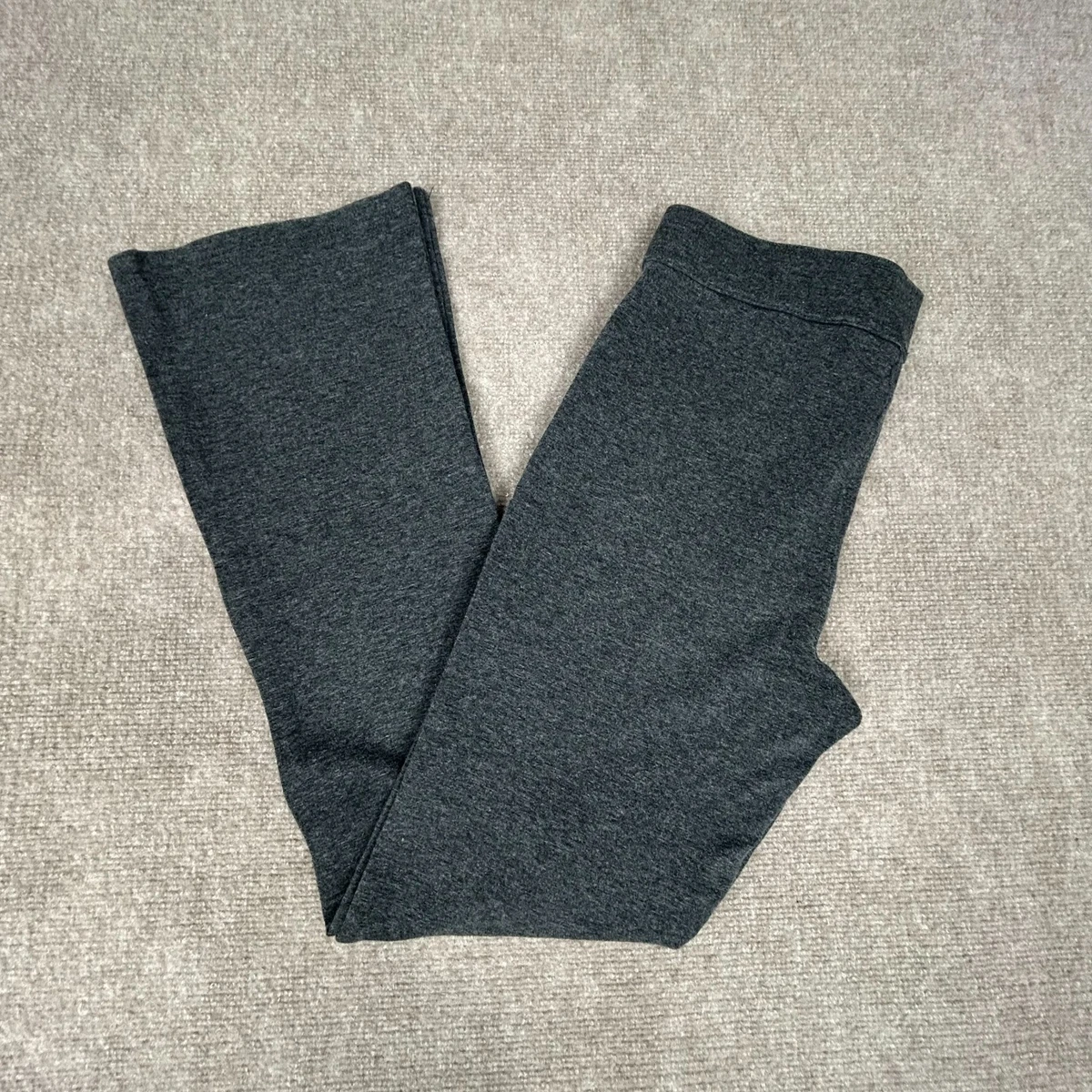 Pantalones para mujer H&M gris medio tejido jaspeado algodón elástico cintura alta