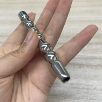 Stainless Steel Sounding Hollow Ball Stretcher Penis Plug Through-hole  Sound SM