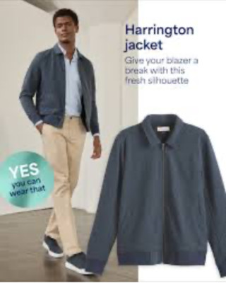 Artefact Harrington men's bomber Jacket. blue tweed. size Medium