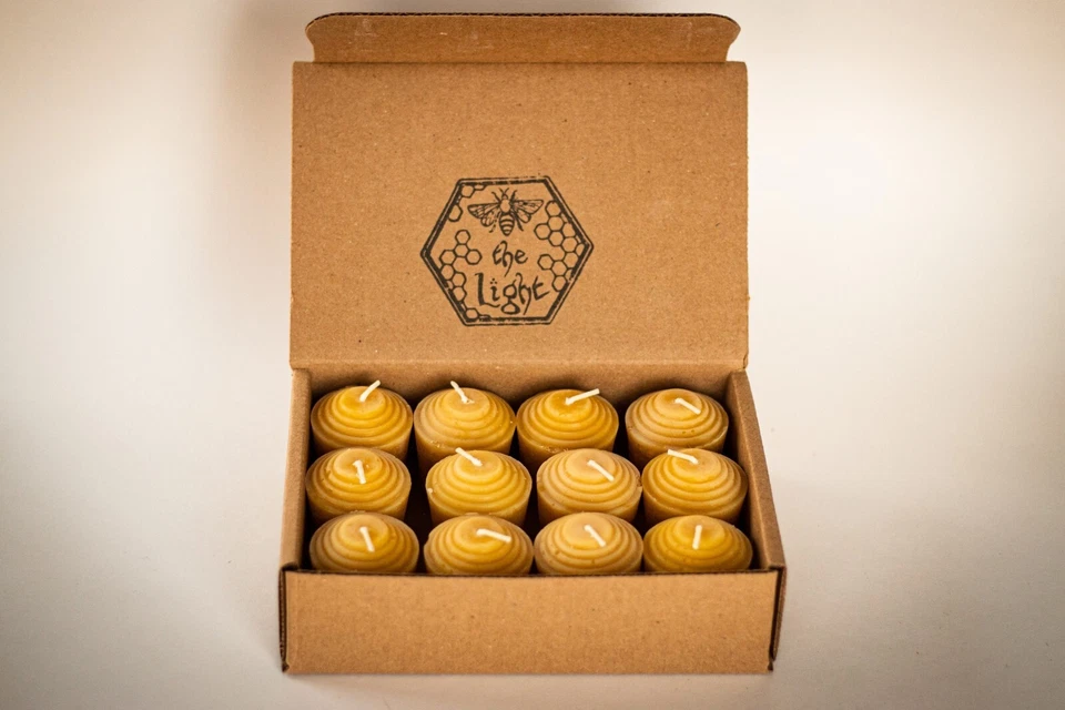 100% Pure Beeswax Votive Candles, Unscented, 15 Hours Each, Packs of 12 or 24 - Image 4 of 4