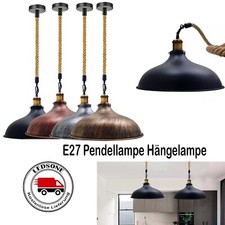 LED Pendelleuchte E27 Hanfseil Pendellampe Hängelampe Industrie Deckenlampe