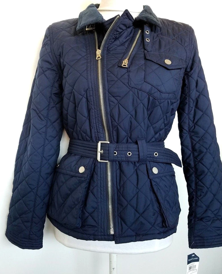 Chaqueta de Granero Ralph Lauren Niñas Acolchada Motocicleta Azul Marino XL/16/NUEVA CON ETIQUETAS Foto 2 de 4