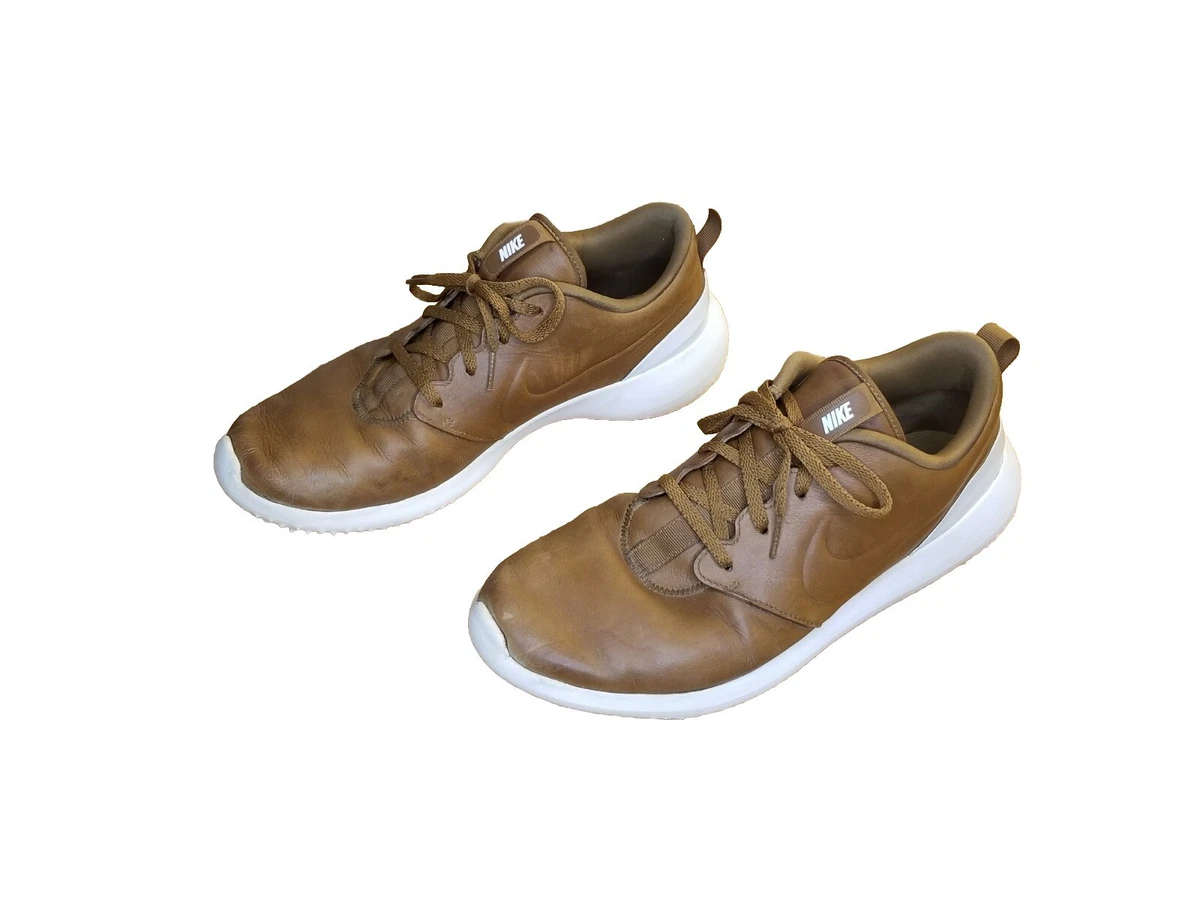 NIKE Roshe G Premium Men\'s Size 10 Brown Leather Spikeless Golf Shoes AA1838-200 Nike Roshe G Golf Shoes. Nike ID main image 3