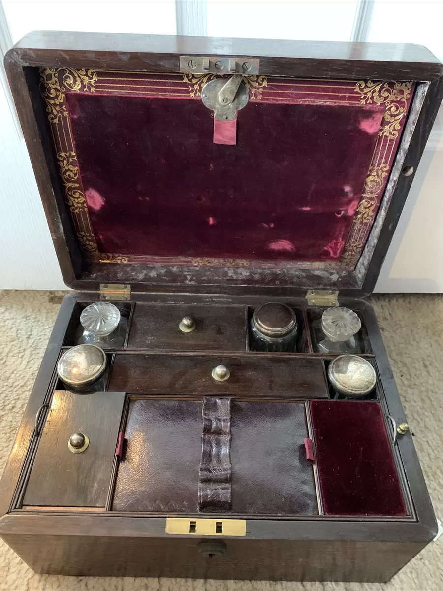 Portable Writing Desk Antique Wooden Lap Top Box Case portable writing R Dalton