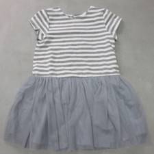 Girls Pippa And & Julie Dress Size 3 Gray Whi...