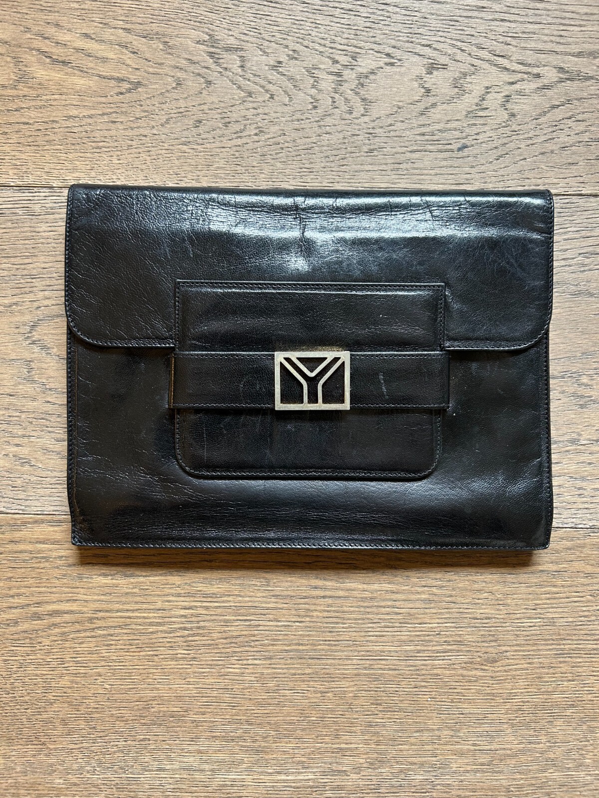 Borsa a mano Yves Saint Laurent nera vintage anni 80