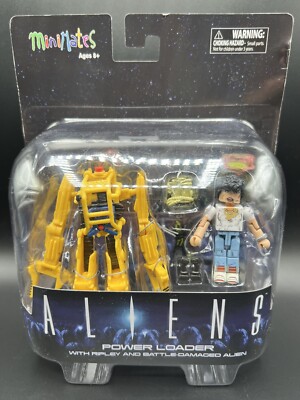 Aliens Deluxe Power Loader with Ripley & Battle-Damaged Alien Warrior Minimates