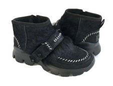 UGG FLUFF PUNK ANKLE BOMBER BLACK SHEARLING SNEAKERS BOOT US 6 / EU 37 / UK 4