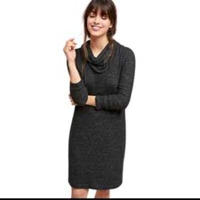 Anthropologie Saturday Sunday Turtleneck Dress Medium $128 Mixed Media Gray