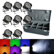 8pcs/fly case 18x6in1 RGBWA UV Zoom Led Par Light 10-60 degree Party DJ Lighting