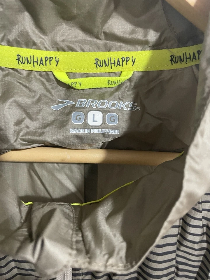 Chaqueta Brooks Runhappy Gris Talla L Rayas Foto 3 de 4