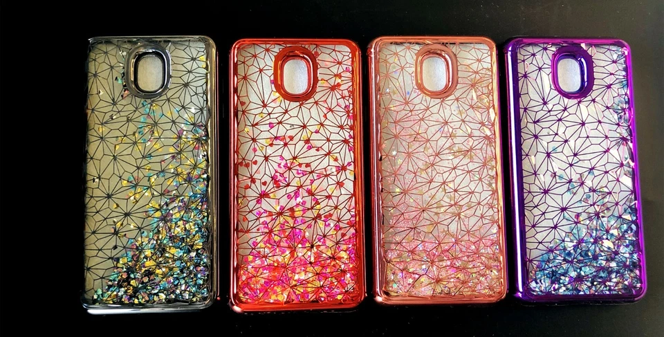 Funda Boost para Samsung Galaxy J3 2018 J3 Achieve Liquid Bling Glitter Foto 2 de 4