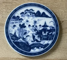 Mottahedeh Blue Canton Vista Allegre Round Tile 5.25”