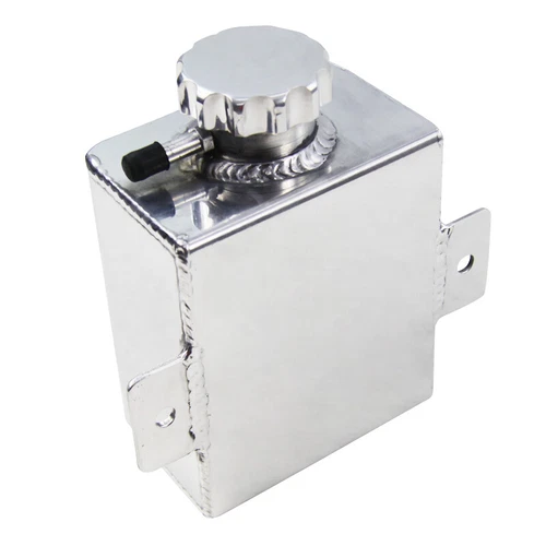 1235ml Aluminum Overflow Tank Bottle Coolant Expansion Catch Can Tank+Billet Cap - Picture 4 of 7