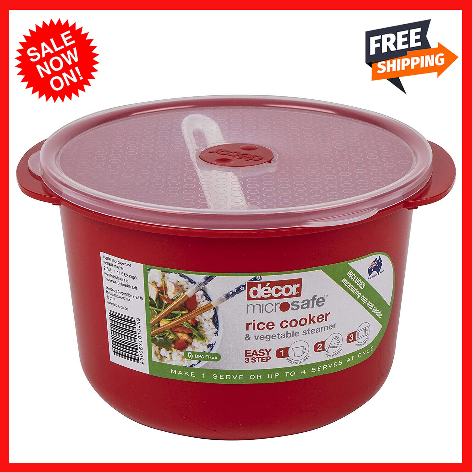 Decor 148700-003 Microsafe Microwave Rice Cooker and Vegetable ...