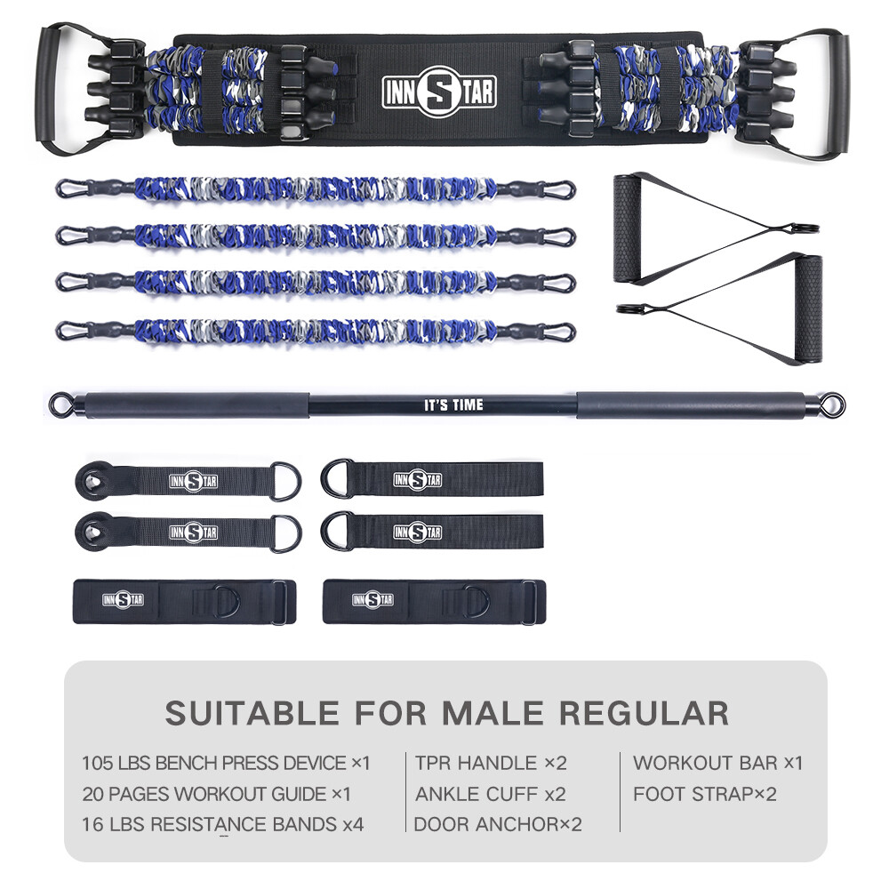 Innstar Fitness Resistance Bands Set Workout Bar for Home Pilates Yoga