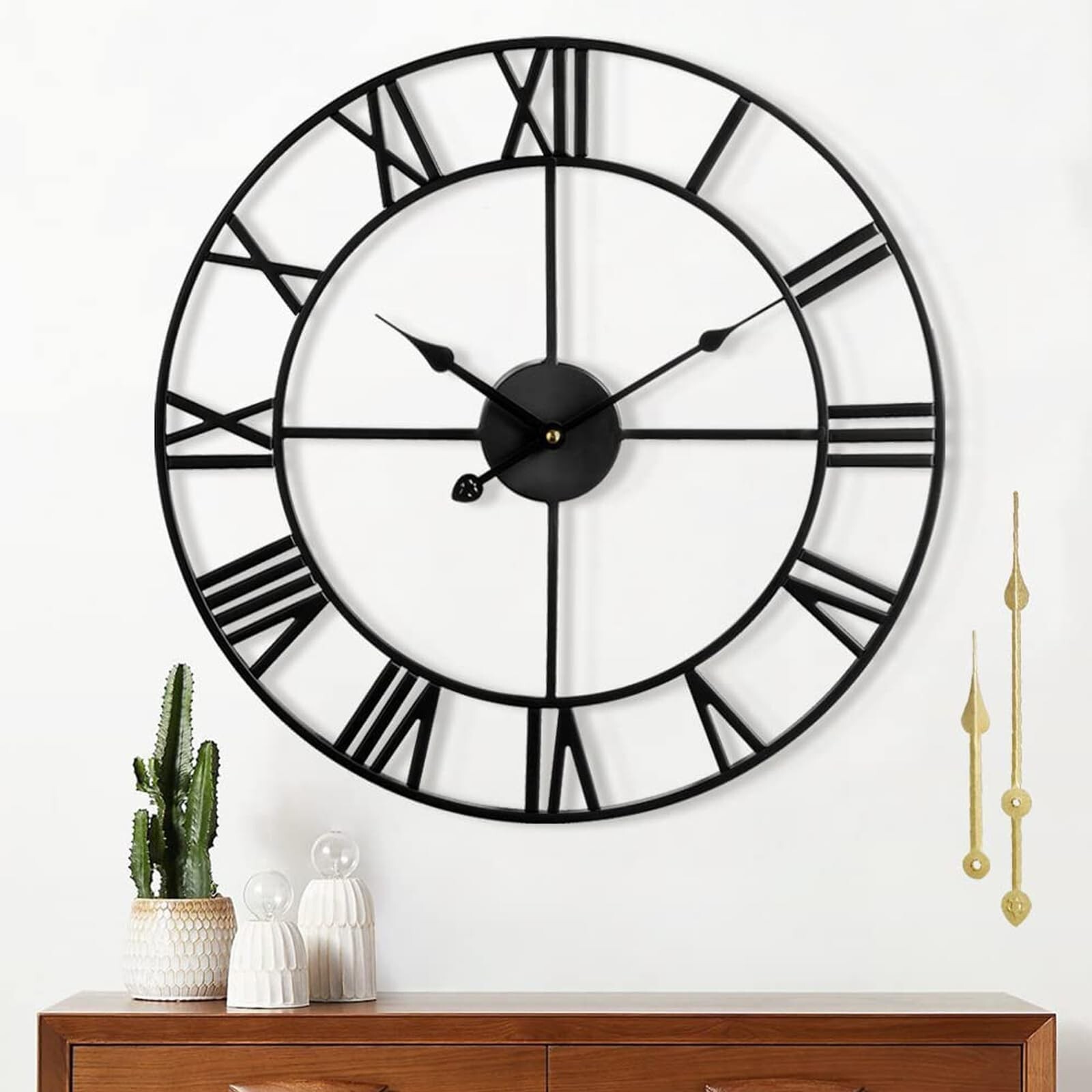 Wall Clock - 24 Inch Silent Non-Ticking Decorative Large Wall Clock, Battery ...-image