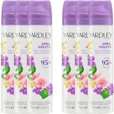 Yardley London April Violets Body Spray 75ml (Pack 6)