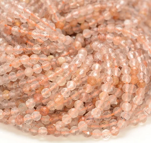 CUENTAS SUELTAS REDONDAS MICRO FACETADAS PIEDRAS PRECIOSAS CUARZO RUTILADO BRONCE 4 MM 15,5" - Imagen 4 de 4