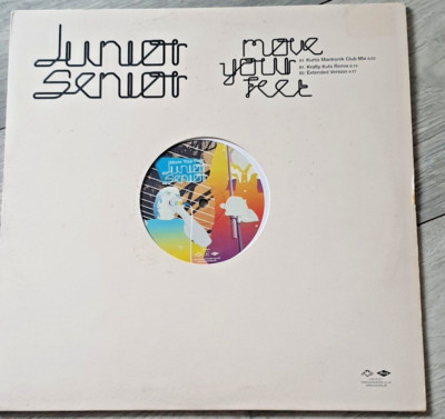 Junior Senior   Move Your Feet 12'' Vinyl 0198191 Ex/VG+ 2003 Classic!