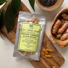 Turmeric + Black Pepper Capsules | Organic | Curcuma Longa | 660mg | Adaptogen
