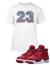 23 Take Flight Graphic Sneaker Tee Shirt Match J4 FIBA Big Tall Pro Club Shaka