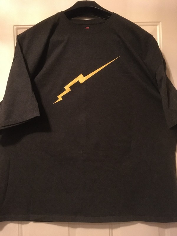 Mens T Shirt Hanes "Lightning" Gray 4XL Crew neck Short sleeve Cotton blend