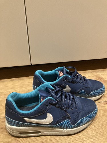 Nike Air Max 1 Zebra Blue UK 5.5 Animal Pack Trainers Shoes Rare Free  Postage 90 | eBay
