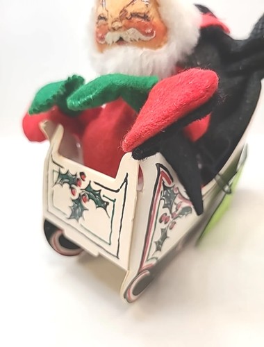 1979 Annalee Dolls 7" Santa Claus in Paper Sleigh Christmas Figure W/Bag MCM Vtg - Picture 6 of 13