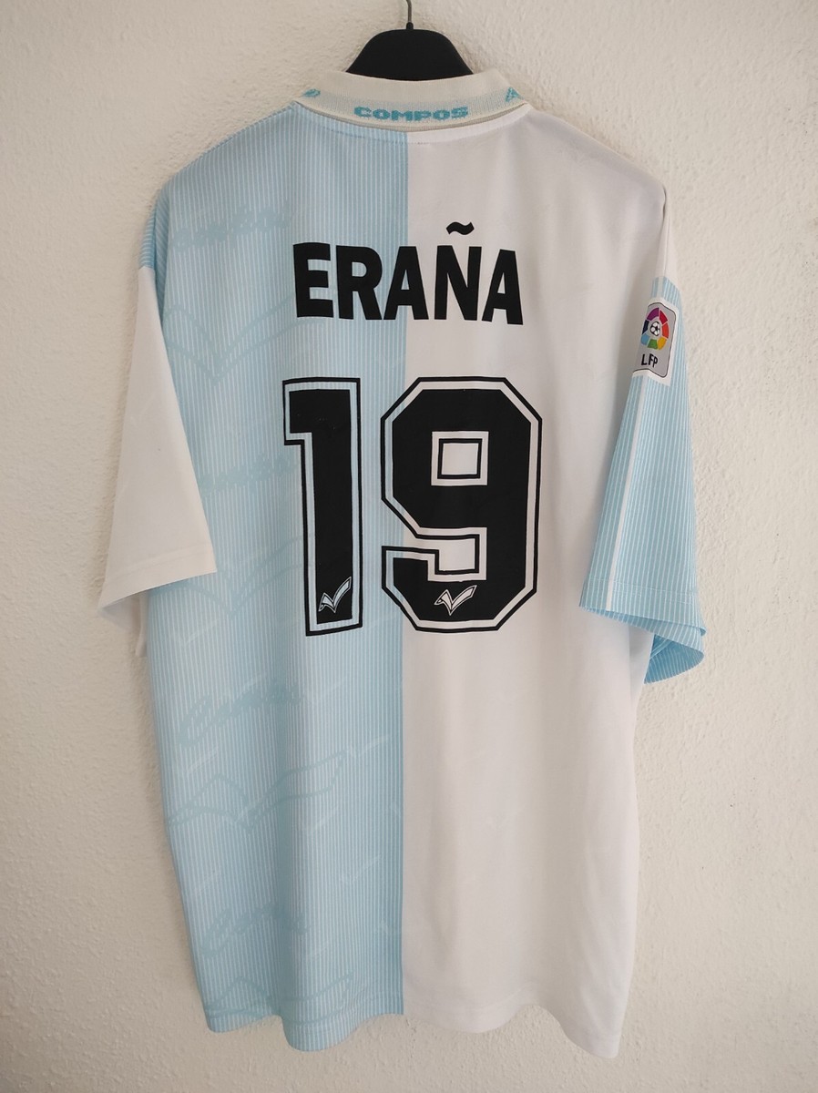 SD COMPOSTELA 1995-1996 Eraña 19 Match Worn Escuris camiseta shirt