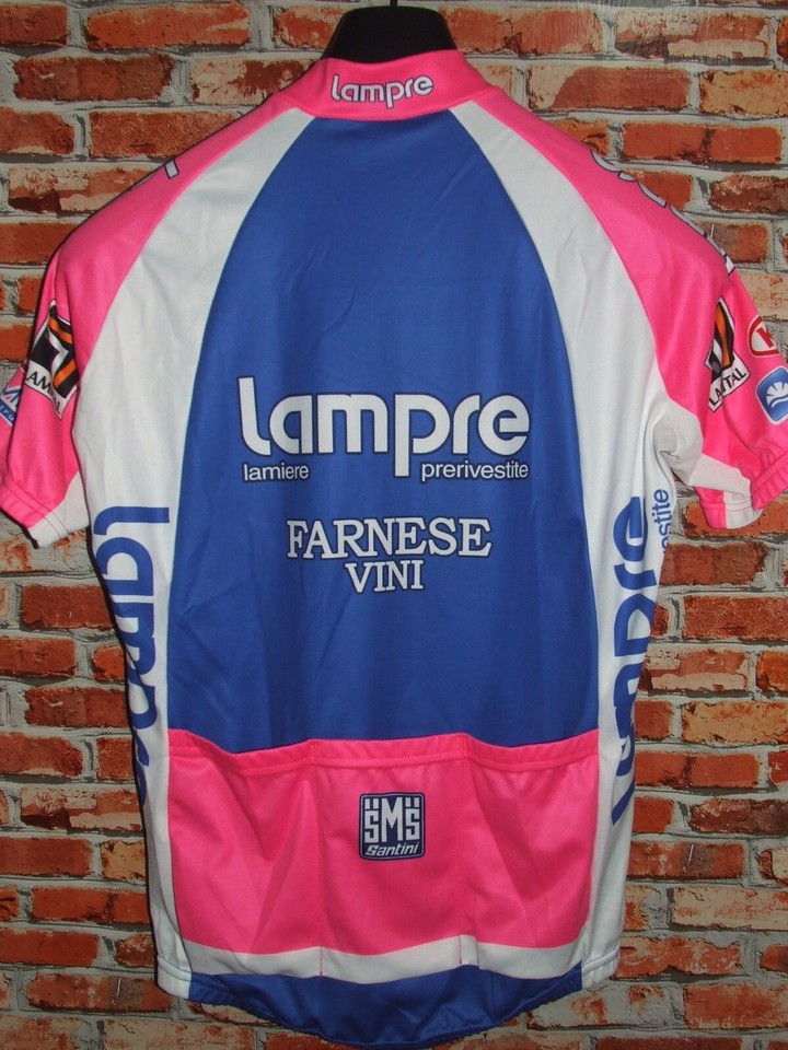 Maillot Cycliste Lampre Santini – Taille L, Vintage, Maillot D'époque