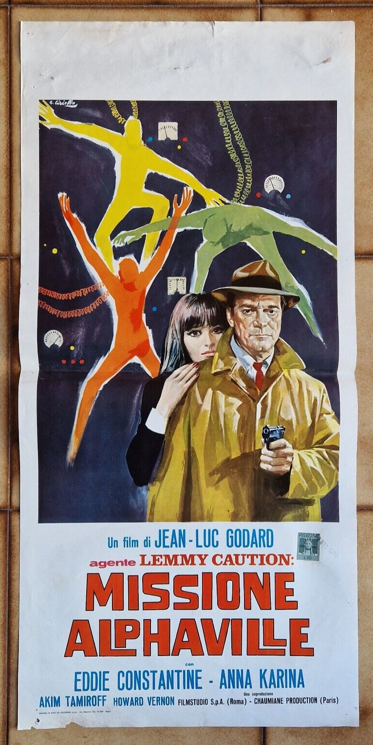 Locandina originale film Agente Lemmy Caution, missione Alphaville (1965) - Regia di Jean-Luc Godard