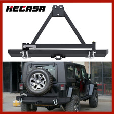 Textured Rear Bumper W Tire Carrier D-rings For 1987-2006 Jeep Wrangler Tj Yj