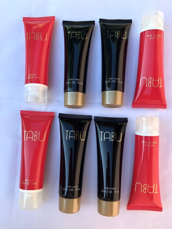 7 x NOS TABU vintage 2.5 oz  (5) body lotion  (2) body wash