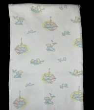 Vintage Carter's Classics Baby Blanket Bear Bunny Bird Receiving Security Cotton