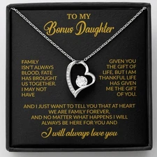 To My Bonus Daughter Necklace, Gift for Bonus Daughter, Step Daughter Birthday