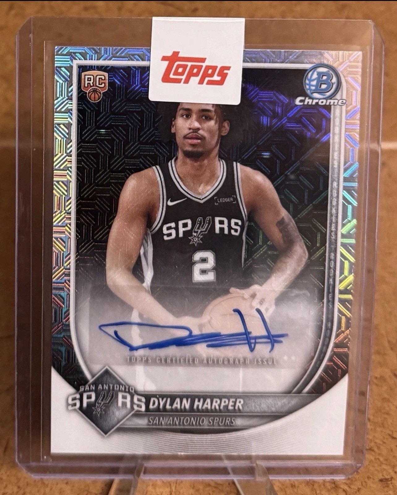 DYLAN HARPER AUTO SP 2025-26 BOWMAN CHROME MOJO REFRACTOR ROOKIE SPURS SEALED 