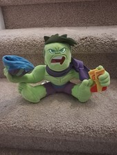 Marvel Holiday Hulk Plush Disney Christmas Superhero Stuffed Toy Purple Scarf