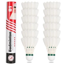 Goose Feather Badminton Shuttlecocks Birdies, 12 Pack Hight Speed Training Ba...