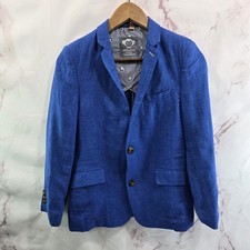 Appaman Blazer Youth 12 Blue Linen Jacket Boys Kids Fine Tailoring