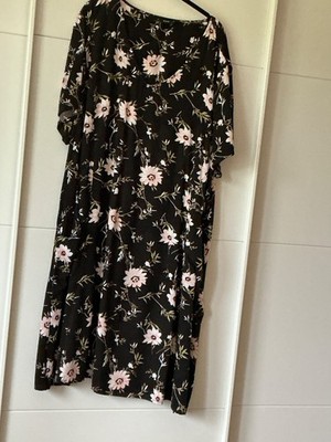 Zizzi  Sommerkleid Gr. XL  52 54 schwarz m. Blumen    