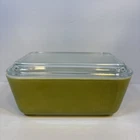 Vintage Pyrex 1970s Verde Avacado Green 502 1.5 Pint Refrigerator Dish With Lid