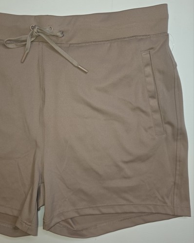 Yogalicious Lux Avenue Women's XL Drawstring 4" Shorts Taupe Beige Brown NWT - Picture 15 of 24
