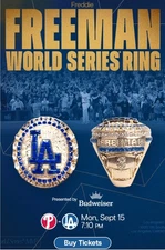 Freddie Freeman 2024 World Series Player Ring 2025 Dodgers SGA 9/15 Pre-Sell