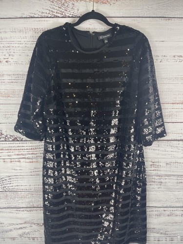 INC International Concepts Dress Womens 0X Sequin Glitz Party Cocktail Midi - Picture 2 of 10