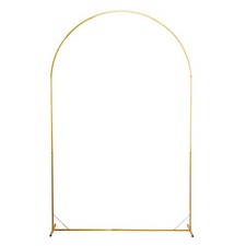 8 ft Gold Round Top Metal Floral Display Frame Arch Backdrop Stand Party Events