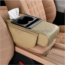 Car Armrest Cushion5-in-1 Center Console Cover With 2 Storage Bags Cup Holder