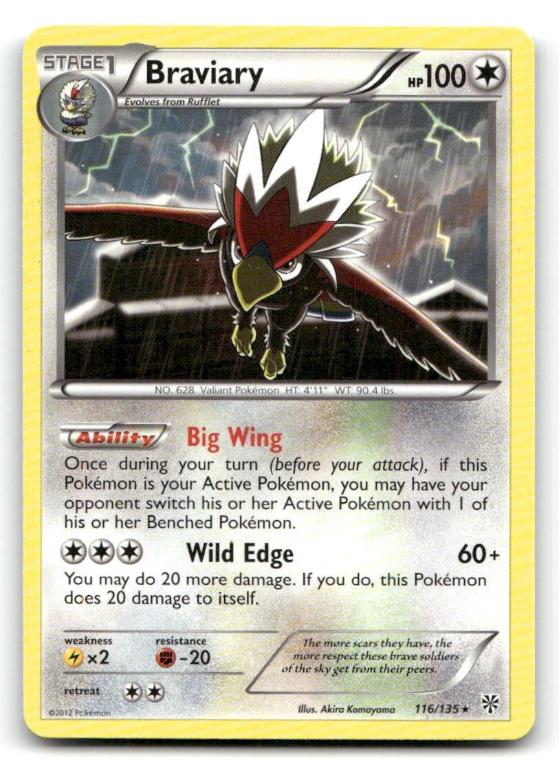 Braviary Plasma Storm 116/135 LP Pokemon