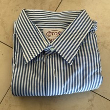 Eton Shirt Men 44 17.5 Cotton Dress Long Sleeve Button Etastar